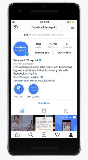 perfil comercial instagram