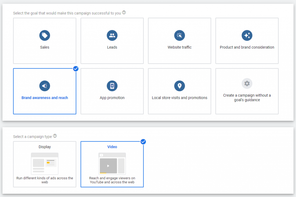 objetivos e subtipos de campanha google ads